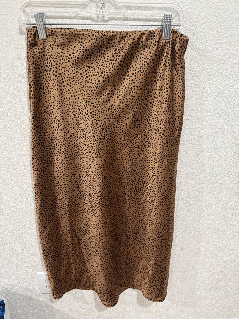 Women's Brown Cheetah Print Midi Skirt